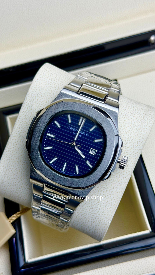 PATEK PHILIPPE NAUTILUS SILVER AND BLUE SEMIAUTOMÁTICO