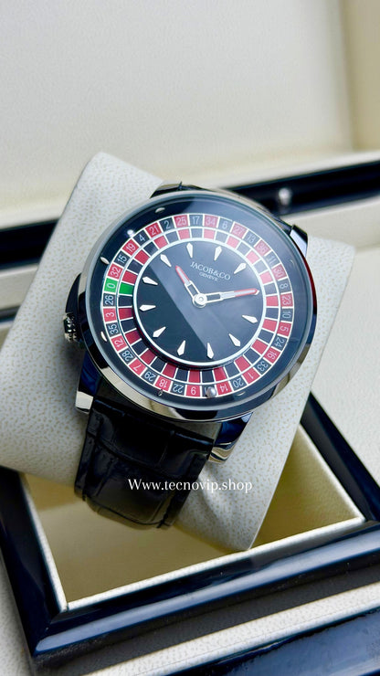 JACOBS AND CO RULETE BLACK SILVER