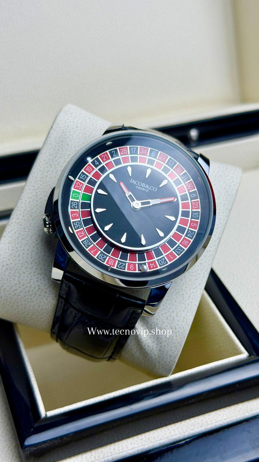 JACOBS AND CO RULETE BLACK SILVER