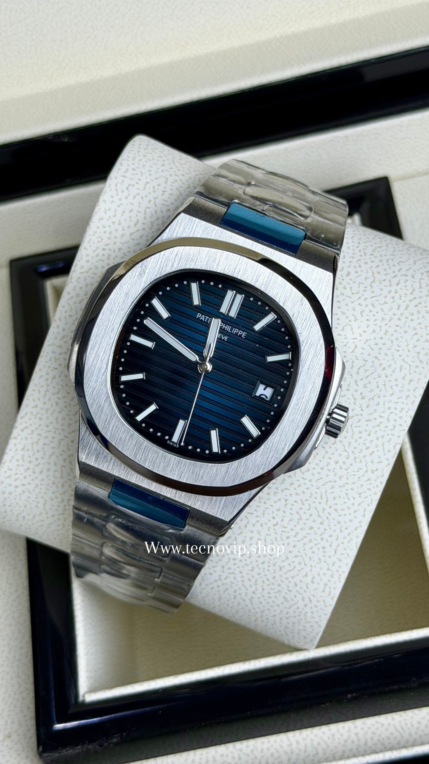 PATEK PHILLIPE SILVER AND BLUE  AAA+ (OPCIÓN A FULL SET)