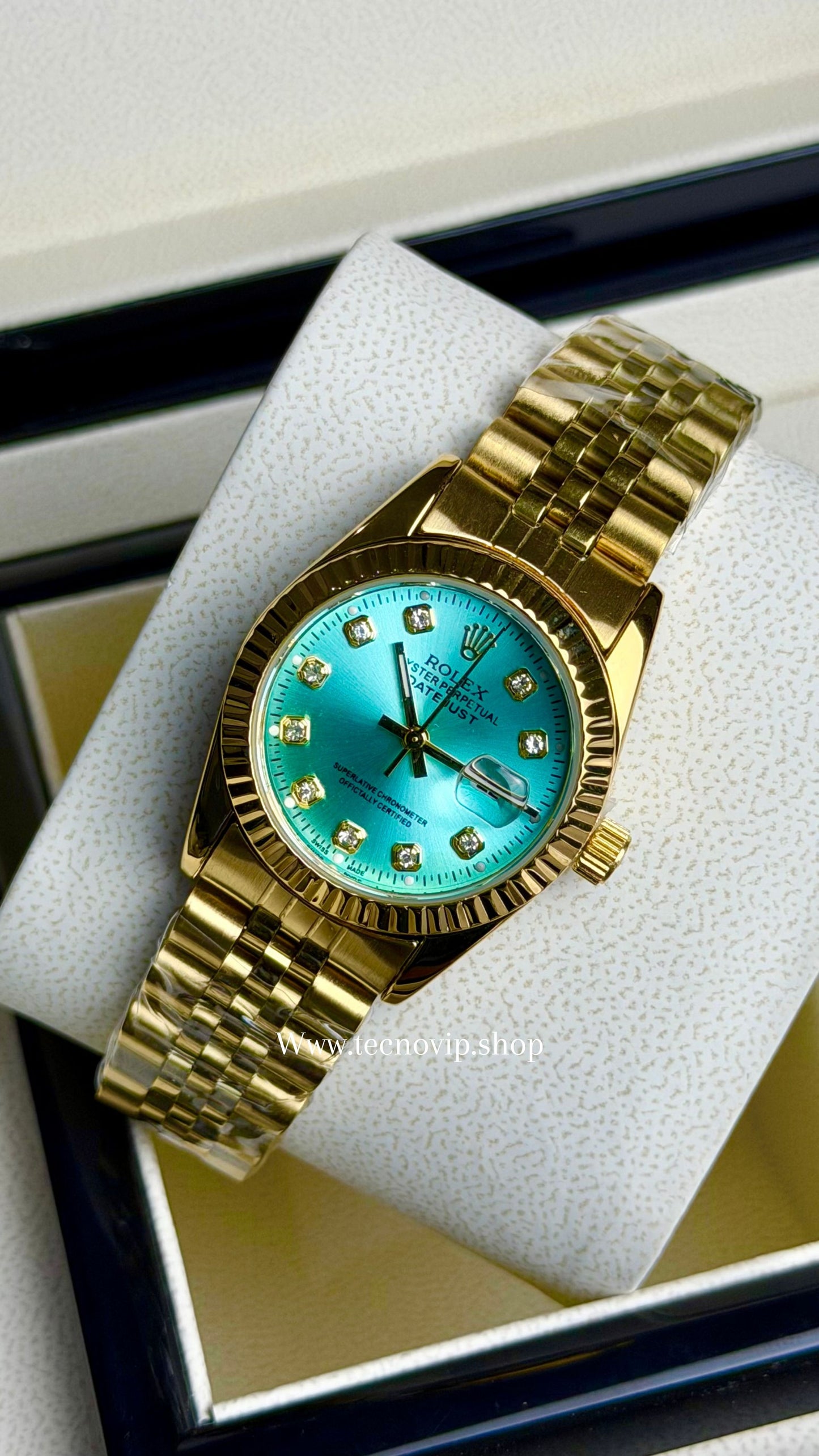 ROLEX PRESIDENCIAL GOLD AND TURQUESA (MUJER)