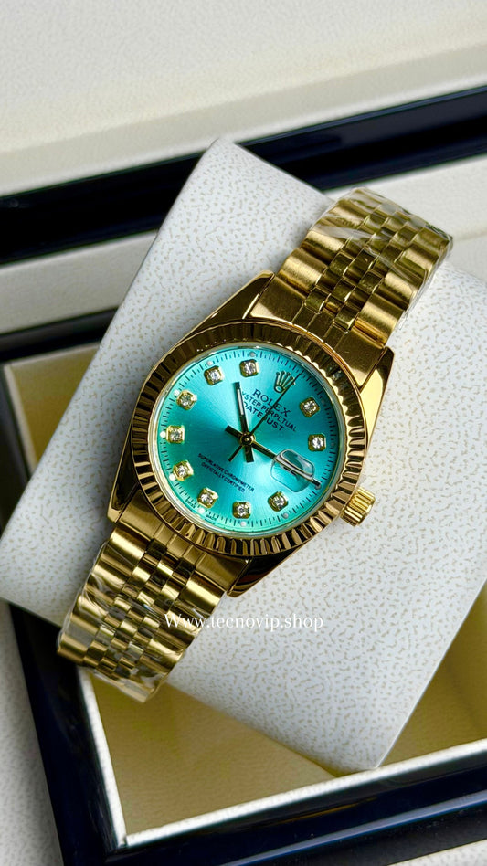 ROLEX PRESIDENCIAL GOLD AND TURQUESA (MUJER)