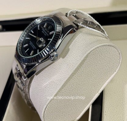 ROLEX DATEJUST SILVER AND BLACK SEMIAUTOMÁTICO
