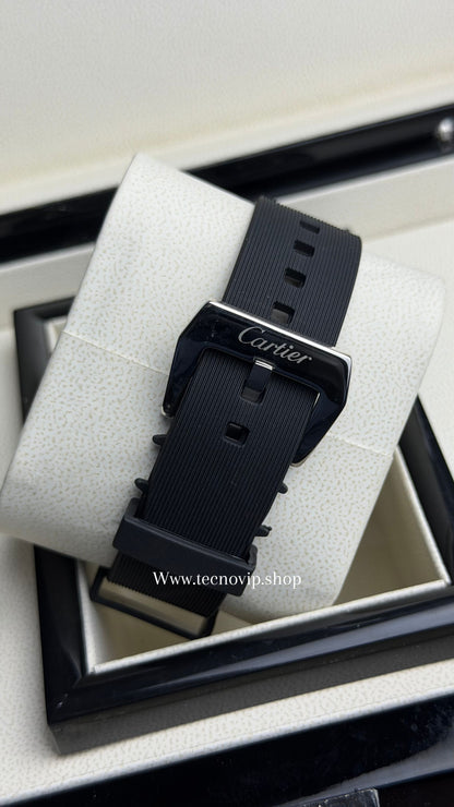 CARTIER SANTOS 100 BLACK BLACK SILVER