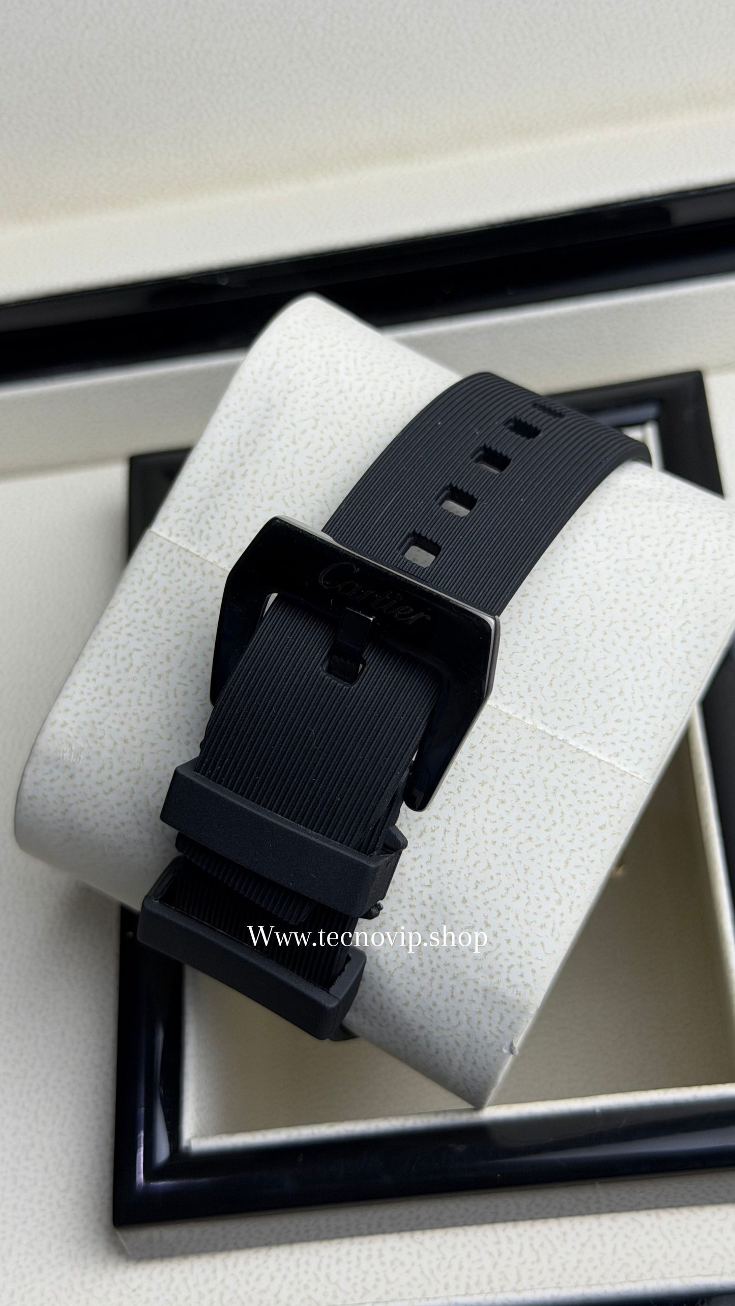 CARTIER SANTOS 100 WHITE BLACK SILVER