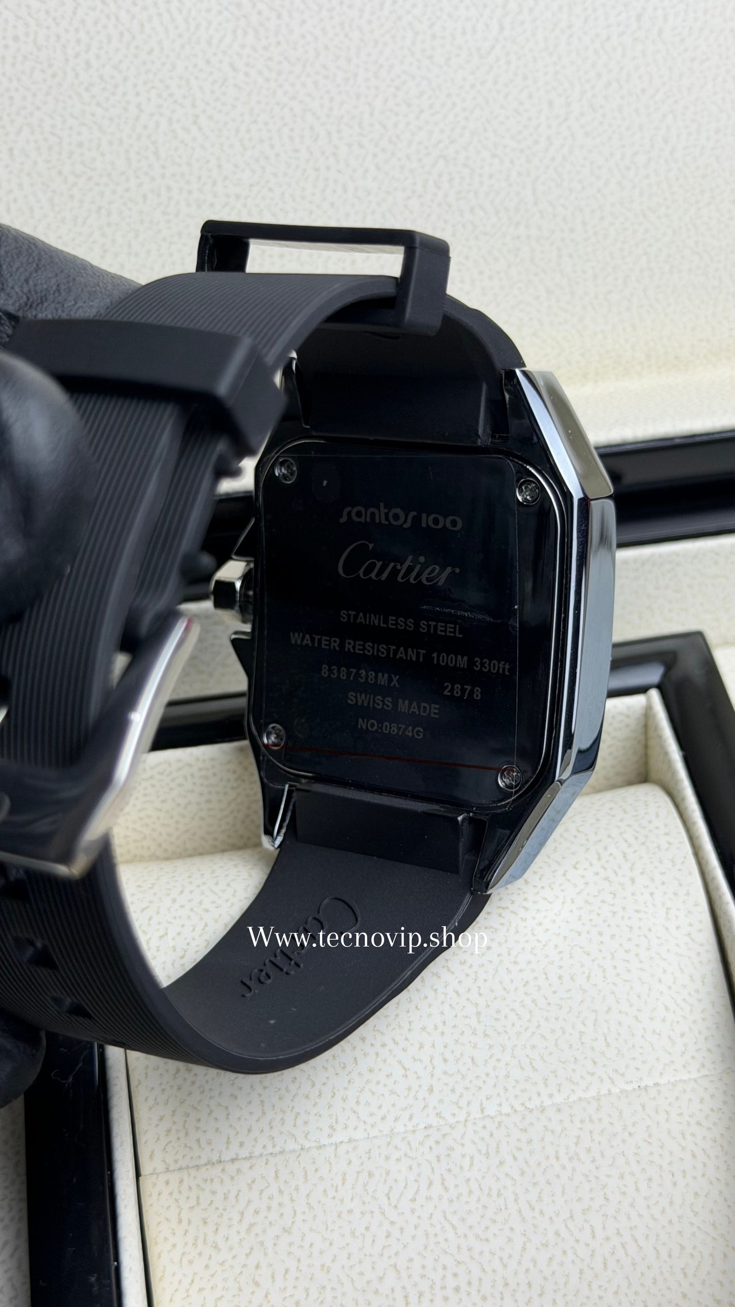 CARTIER SANTOS 100 BLACK BLACK SILVER