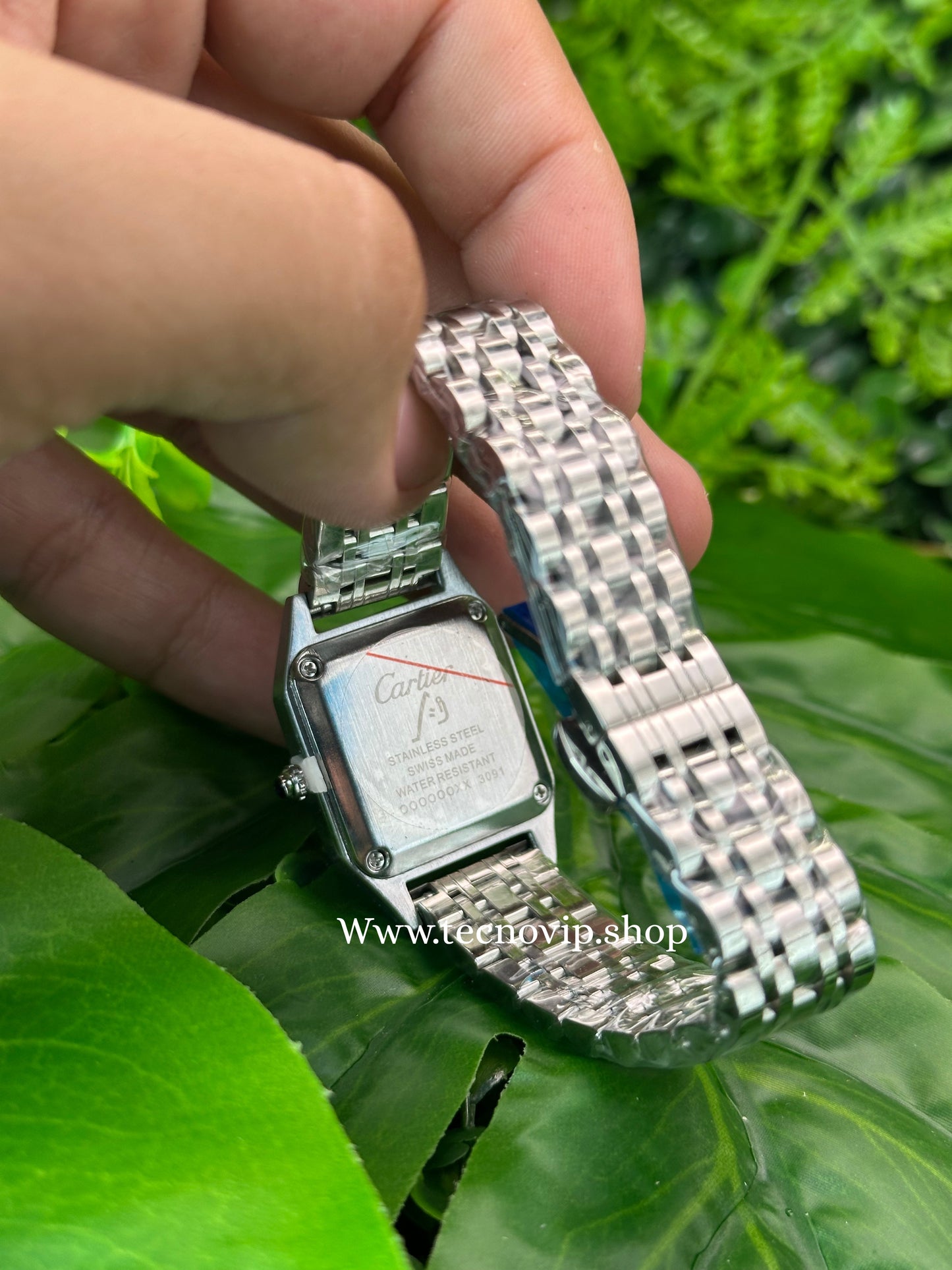 CARTIER SANTOS SILVER AND WHITE