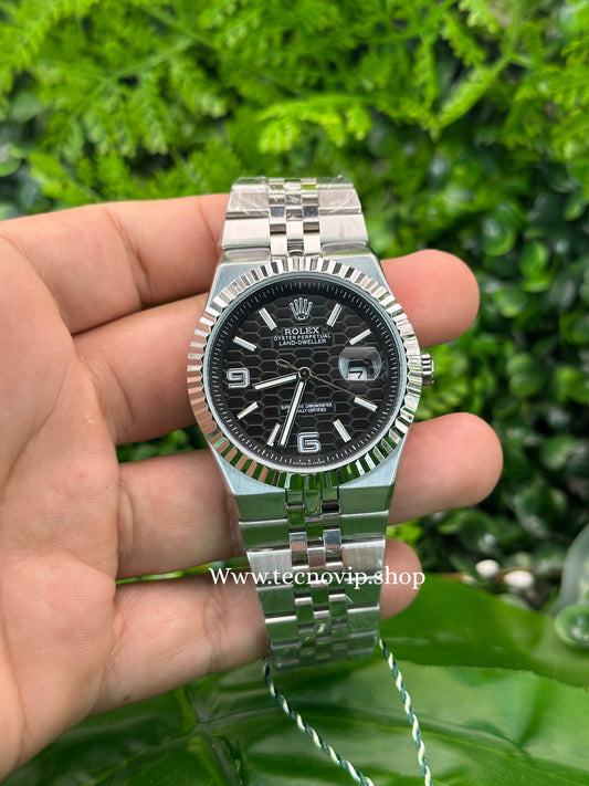 ROLEX LAND DWELLER SILVER AND BLACK SEMIAUTOMÁTICO