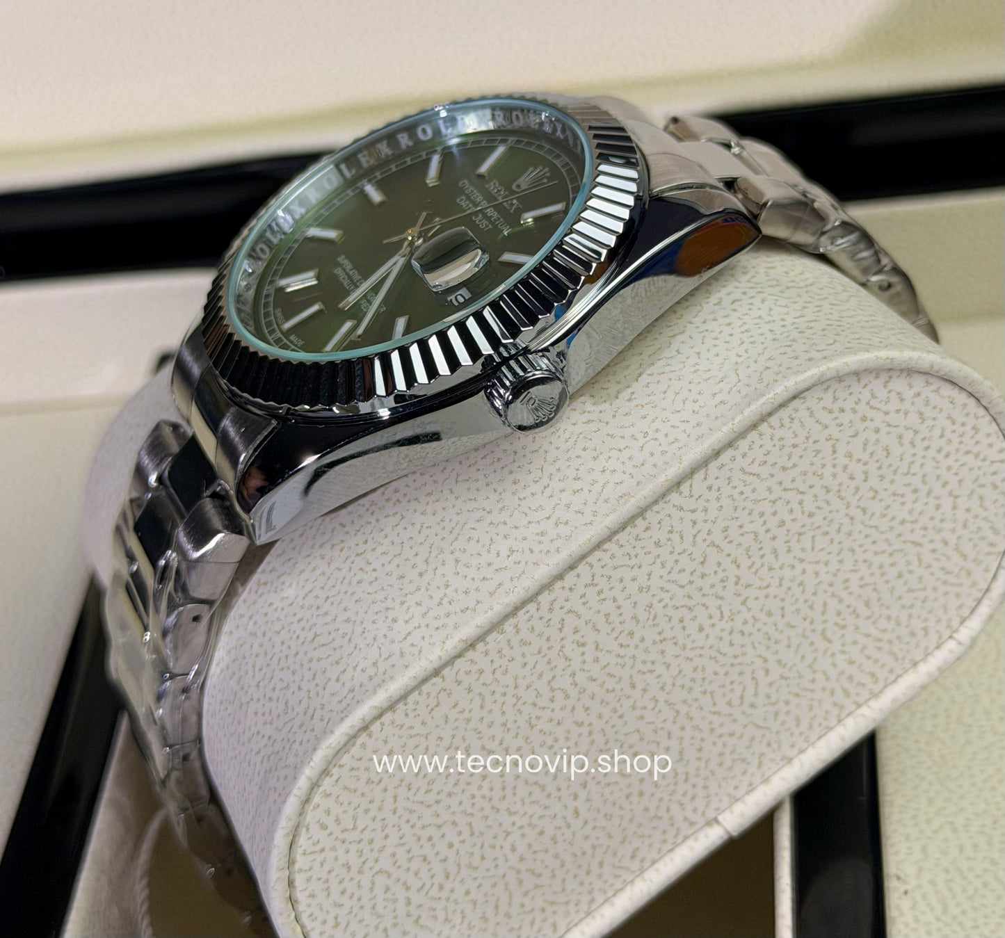 ROLEX DATEJUST SILVER AND GREEN  SEMIAUTOMÁTICO