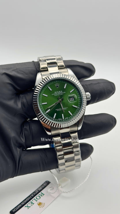 ROLEX DATEJUST SILVER AND GREEN (LISO)