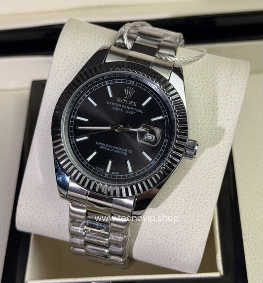 ROLEX DATEJUST SILVER AND BLACK SEMIAUTOMÁTICO