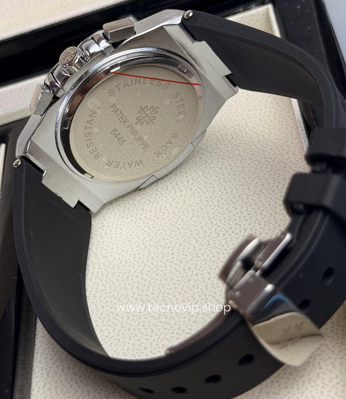 PATEK PHILLIPI CRONOGRAF BLACK SILVER  FLEX