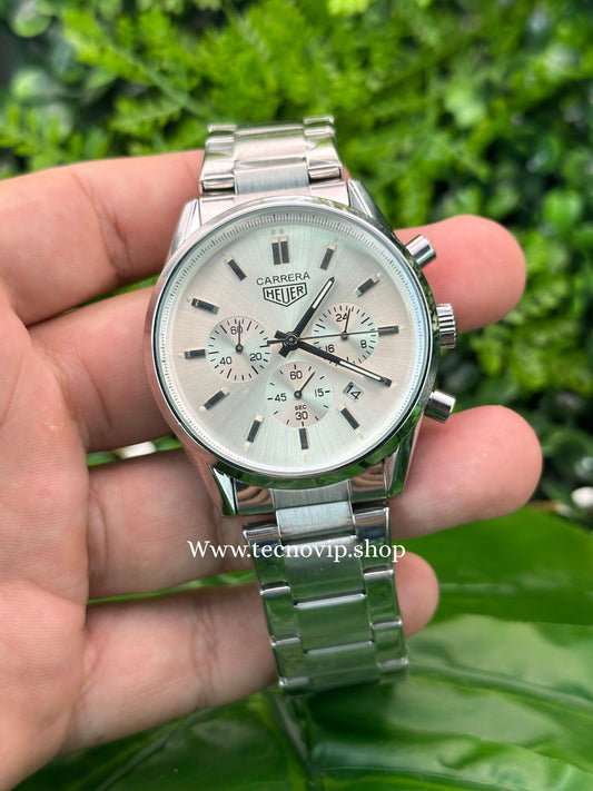 TAG CARRERA SILVER AND WHITE