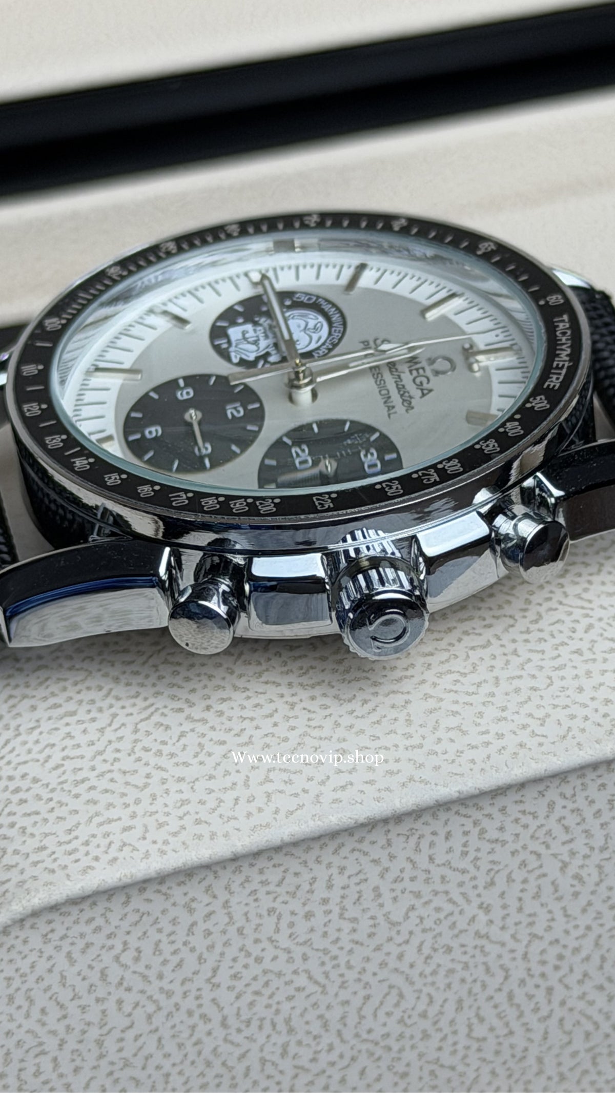OMEGA SPEED MÁSTER SNOOPY WHITE PANDA LONA