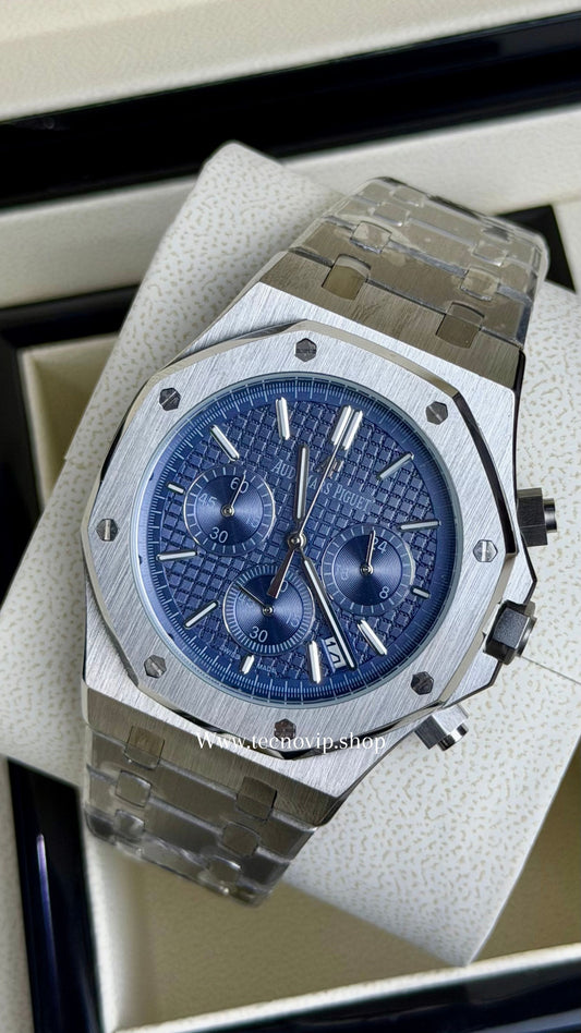 AUDHERMARS PIGUET CRONOGRAF SILVER AND BLUE AAA+ (OPCIÓN A FULL SET)