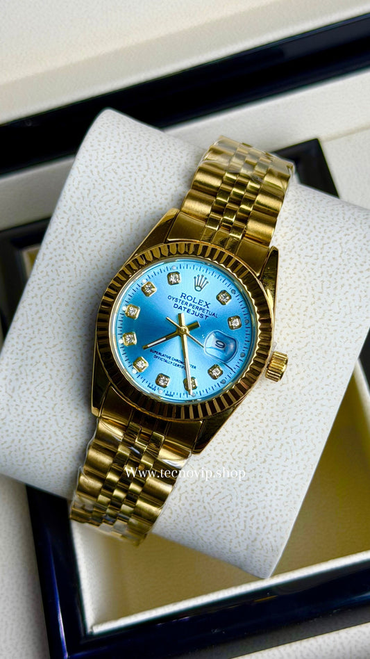 ROLEX PRESIDENCIAL GOLD AND SKYBLUE (MUJER)