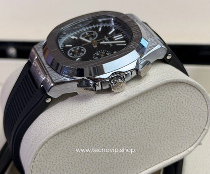 PATEK PHILLIPI CRONOGRAF BLACK SILVER  FLEX