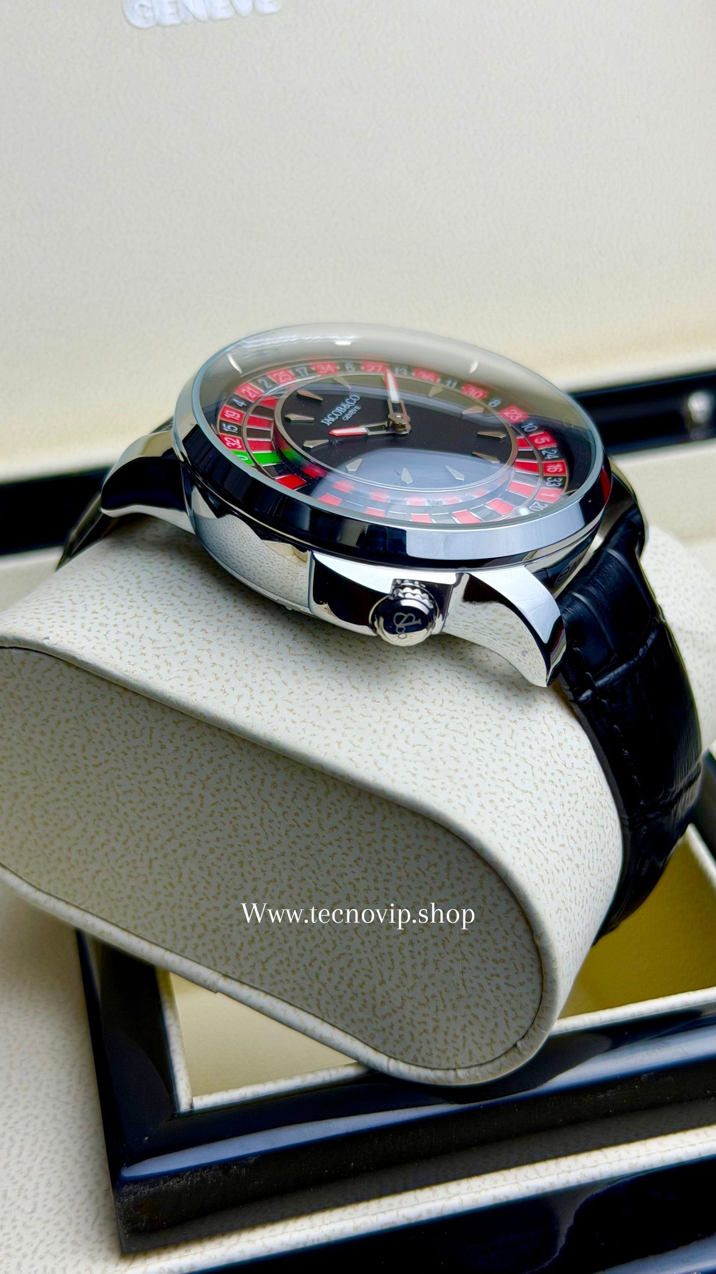 JACOBS AND CO RULETE BLACK SILVER