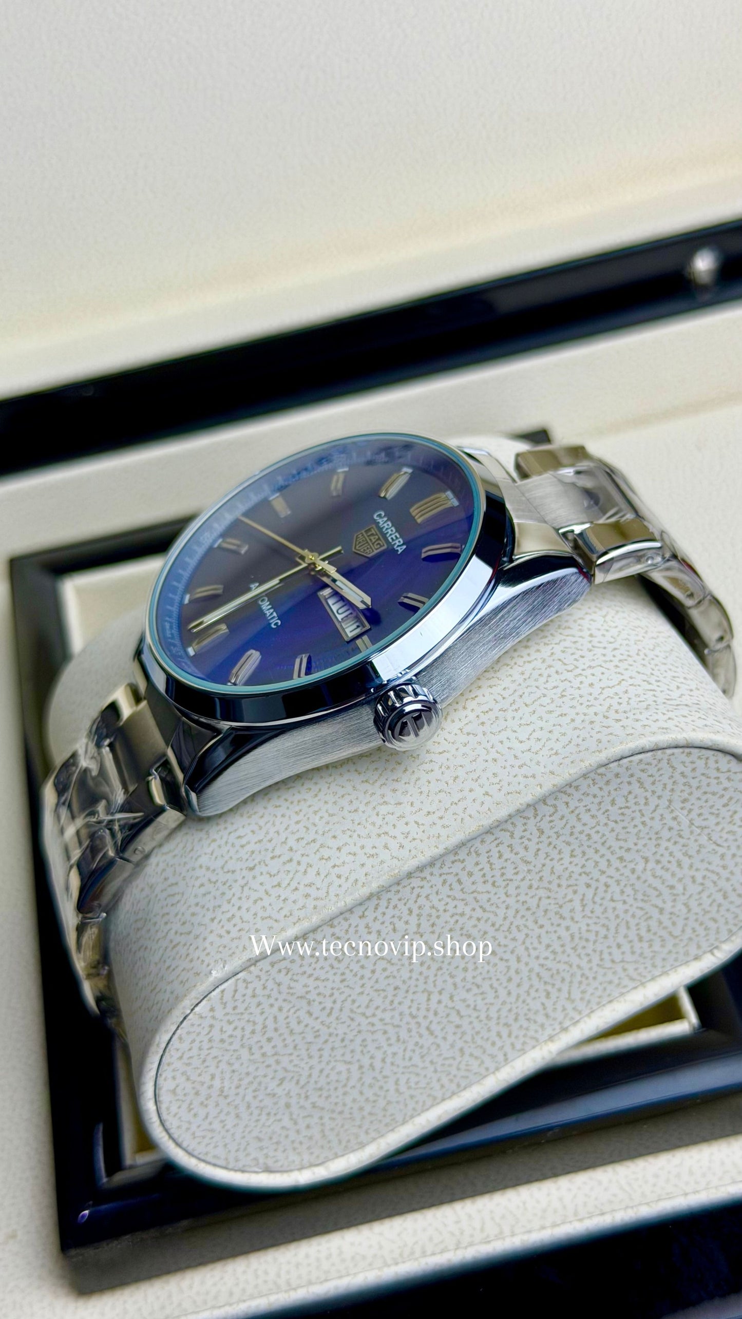 TAG CARRERA DAYDATE BLUE SILVER
