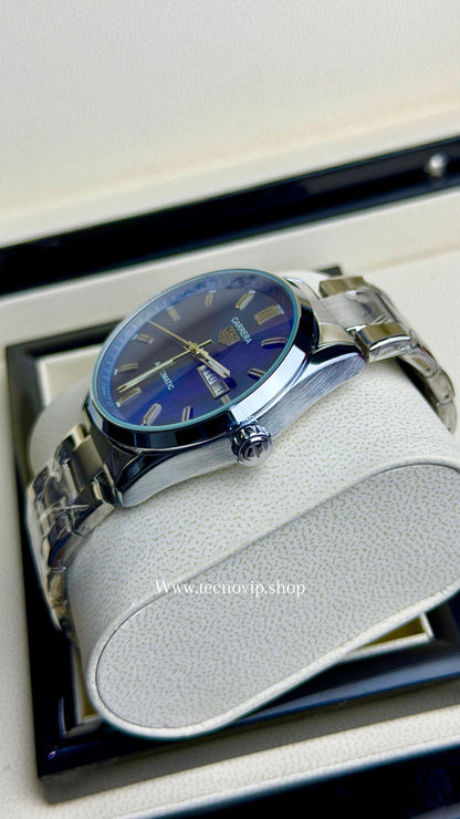 TAG CARRERA DAYDATE BLUE SILVER