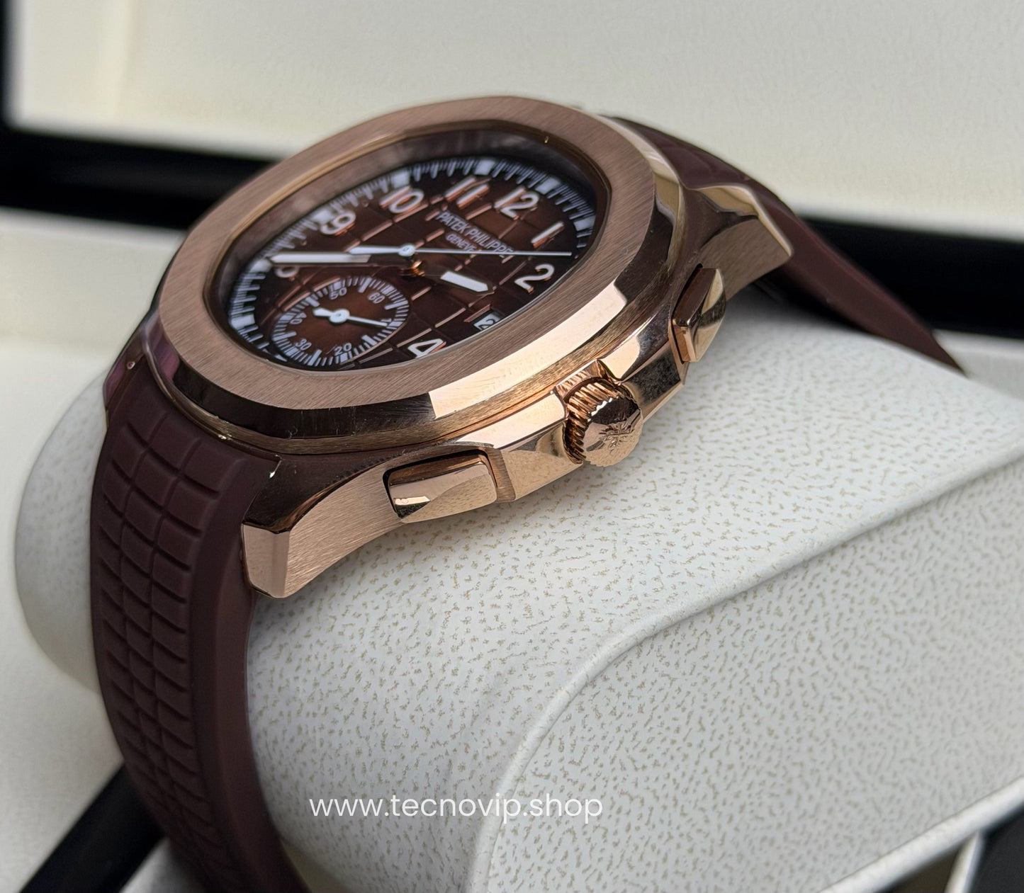 PATEK PHILIPPE AQUANAUT CHRONOGRAPH ROSE GOLD BROWN DIAL