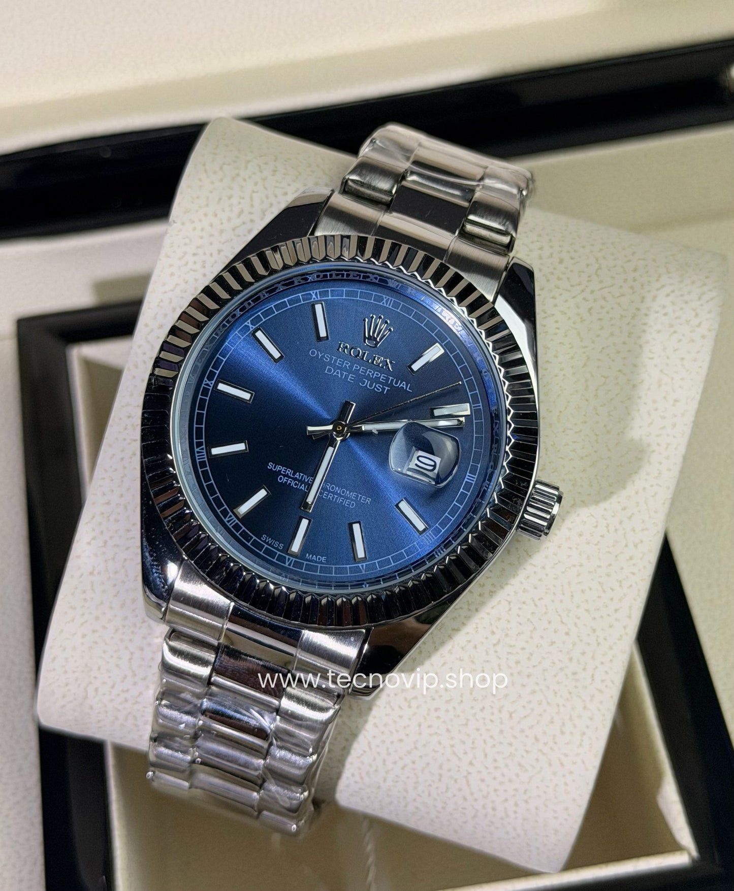 ROLEX DATEJUST SILVRR AND BLUE  SEMIAUTOMÁTICO