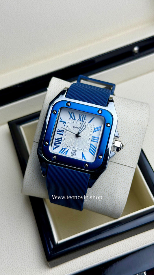 CARTIER SANTOS 100 WHITE BLUE