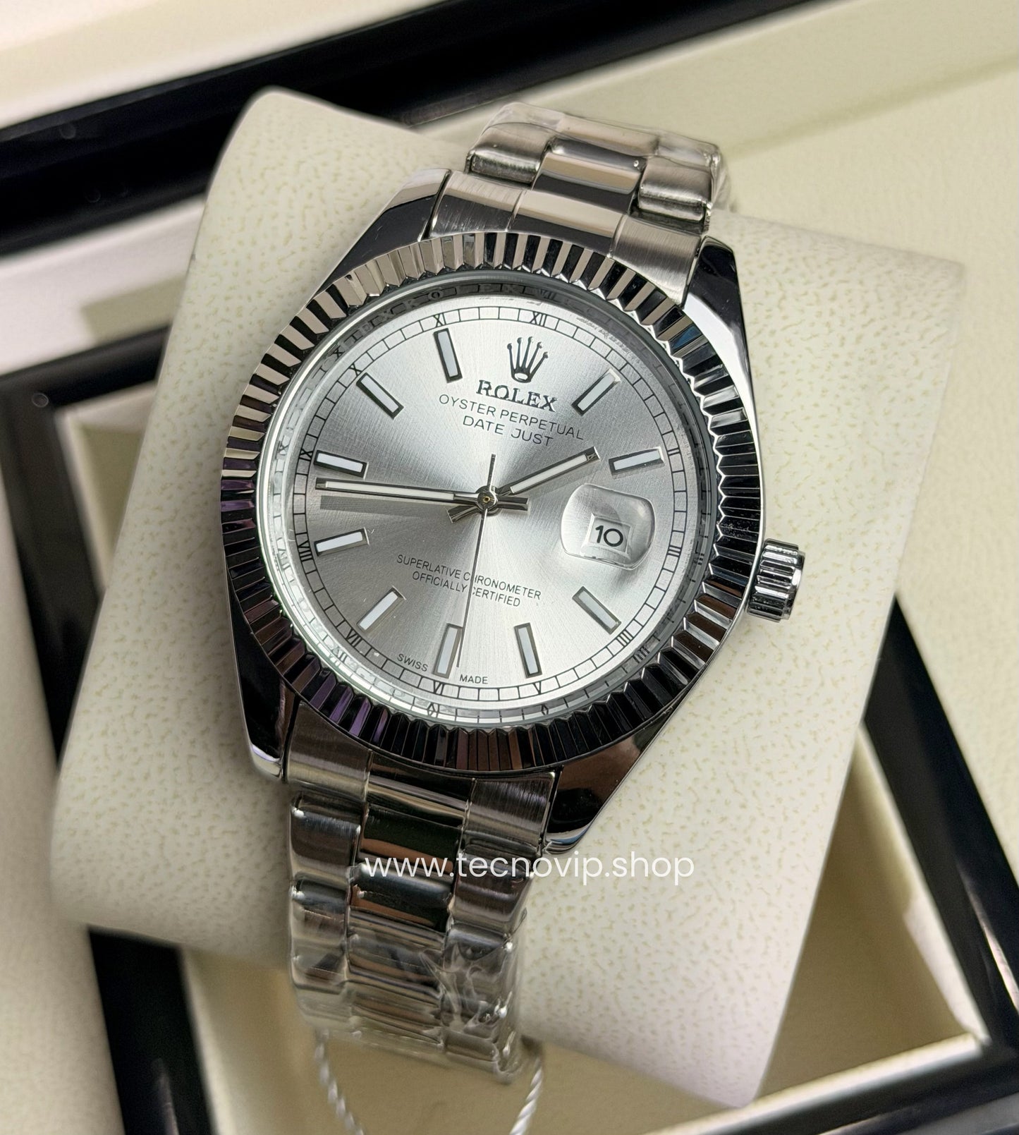 ROLEX DATEJUST SILVER AND WHITE SEMIAUTOMÁTICO