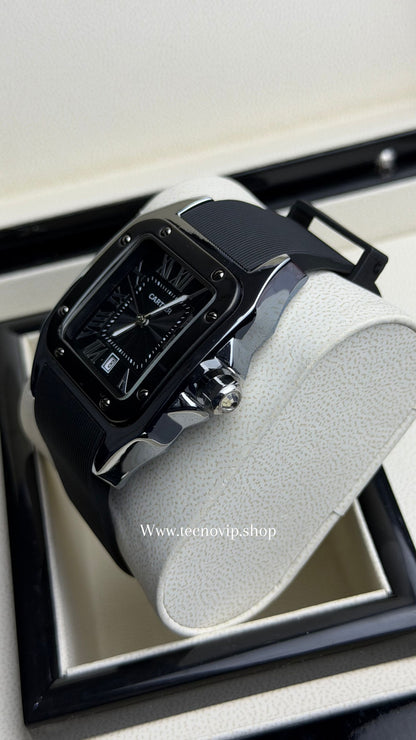 CARTIER SANTOS 100 BLACK BLACK SILVER