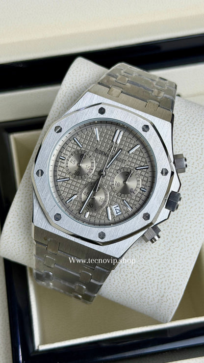 AUDHERMARS PIGUET CRONOGRAF SILVER AND BEIGI AAA+ (OPCIÓN A FULL SET)
