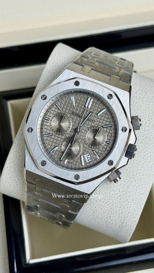 AUDHERMARS PIGUET CRONOGRAF SILVER AND BEIGI AAA+ (OPCIÓN A FULL SET)