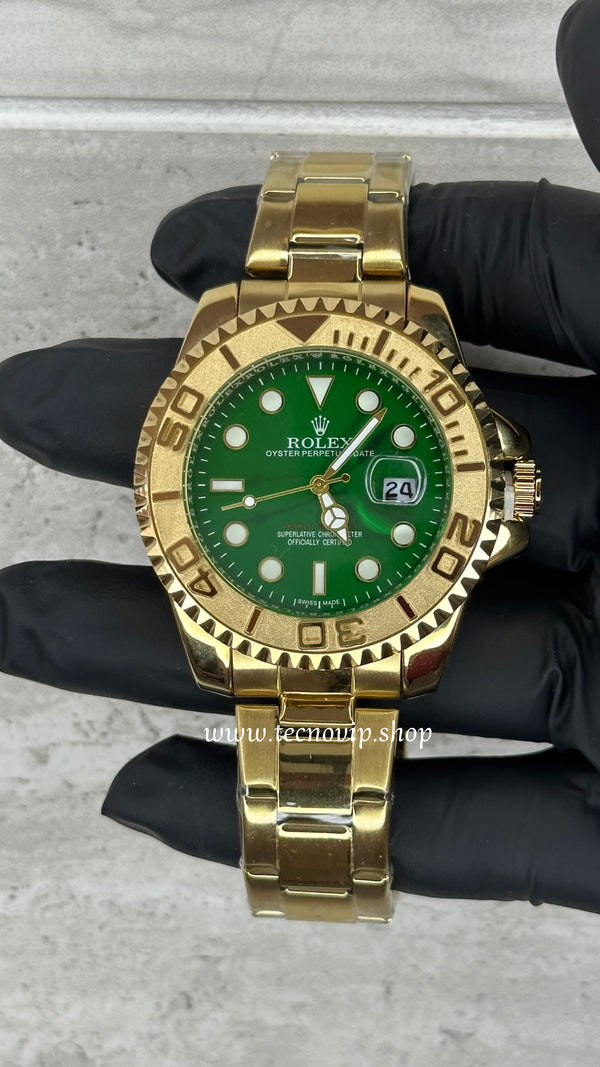 ROLEX YACH-MASTER GOLD AND GREEN