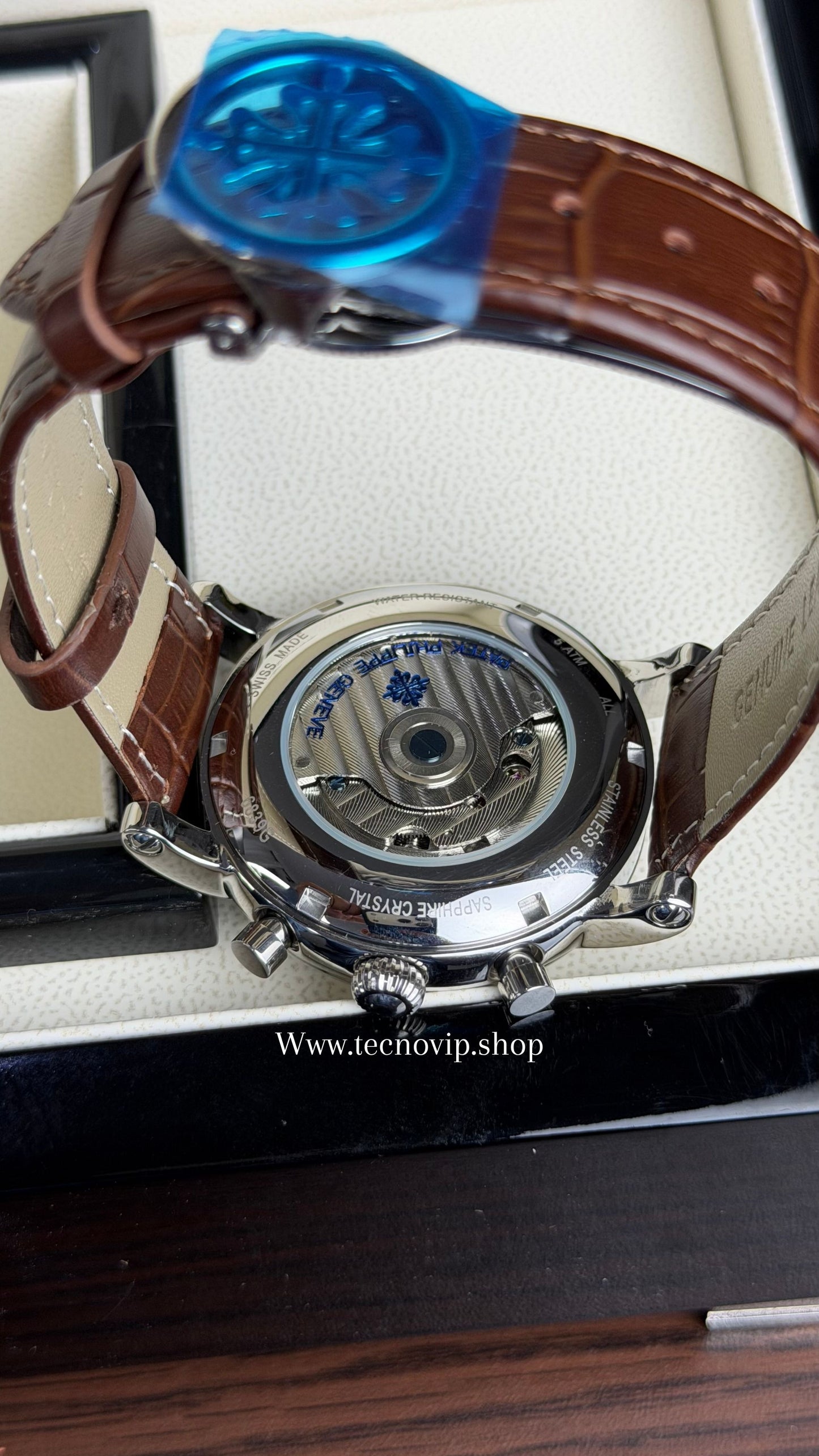 PATEK PHILLIPE COMPLICATION MOONDAY MARRÓN AND SILVER AAA+ (OPCIÓN A FULL SET)