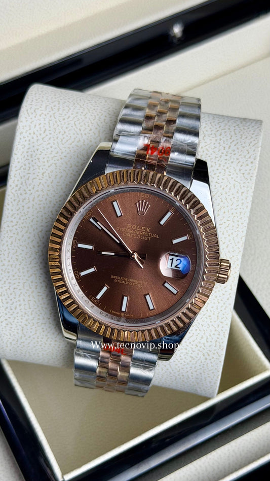 ROLEX DATEJUST CHOCOLATE COMBINADO AAA+ (OPCIÓN A FULL SET)
