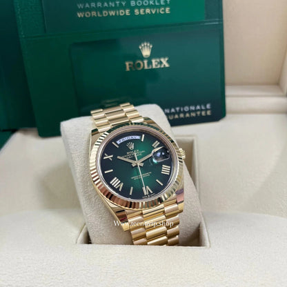 ROLEX DAYDATE GOLD AND GREEN FULL SET AAA+