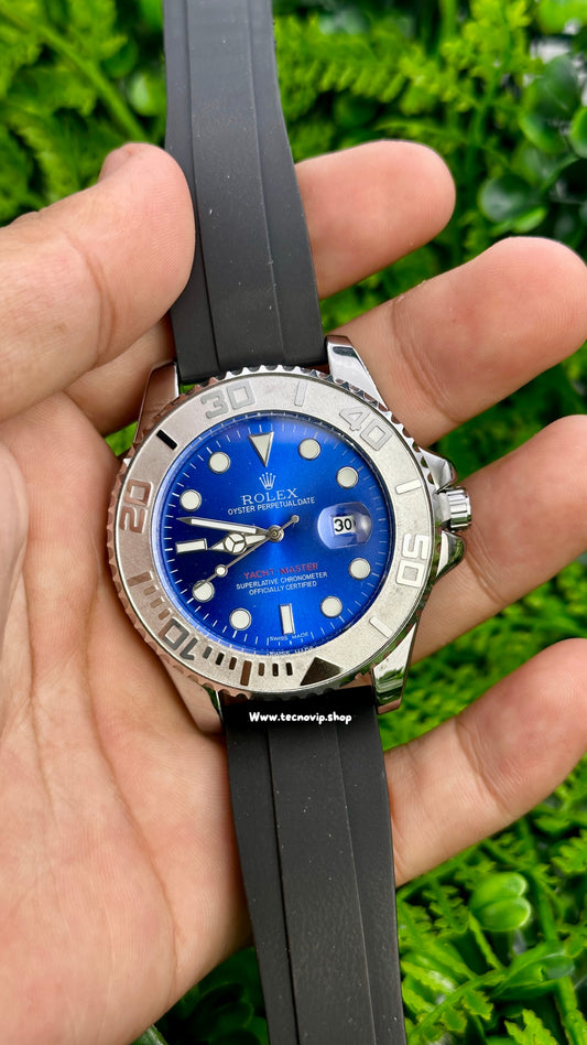 ROLEX YACHT-MASTER OYSTERFLEX SILVER AND BLUE SEMIAUTOMÁTICO