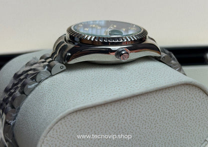 ROLEX PRESIDENCIAL SILVER AND BLUE   (MUJER)