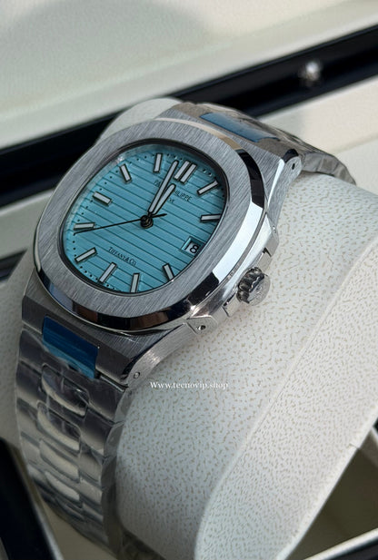 PATEK PHILLIPE NAUTILUS SILVER AND TIFFANY  AAA+ (OPCIÓN A FULL SET)