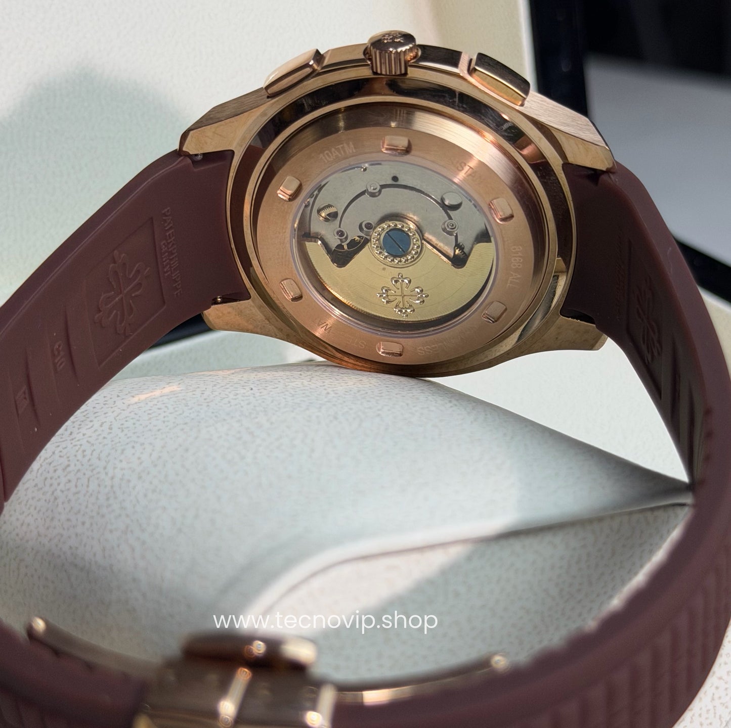 PATEK PHILIPPE AQUANAUT CHRONOGRAPH ROSE GOLD BROWN DIAL