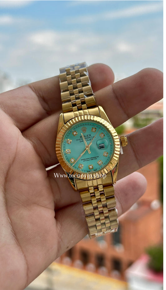 ROLEX PRESIDENCIAL GOLD AND SKYBLUE (MUJER)