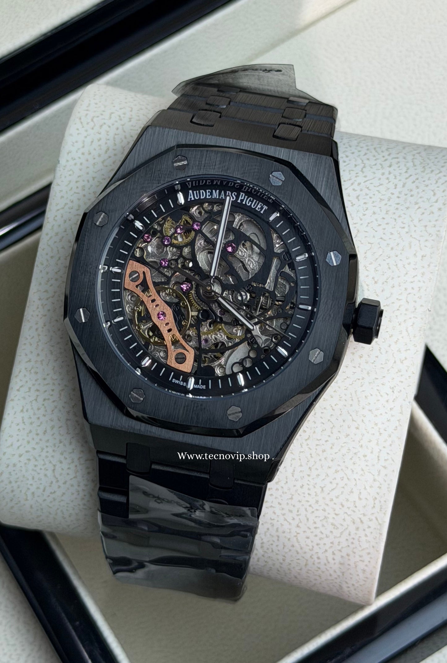 AUDHERMARS PIGUET SKELETON  BLACK AAA+ (OPCIÓN A FULL SET)