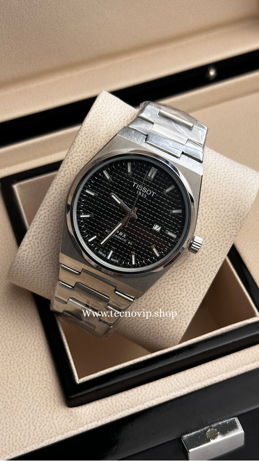 TISSOT PRX SILVER AND BLACK SEMIAUTOMÁTICO