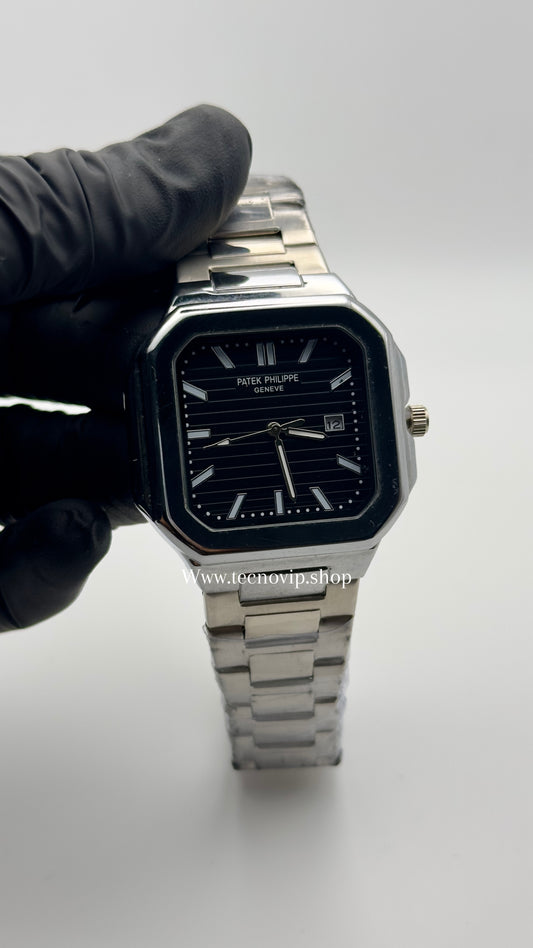 PATEK PHILIPPE SILVER AND BLACK