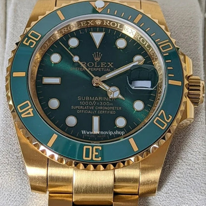 ROLEX SUBMARINER GOLD AND GREEN FULL SET AAA