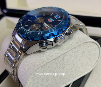 TAG Heuer Formula 1 Chronograph Indy 500 Silver and Blue