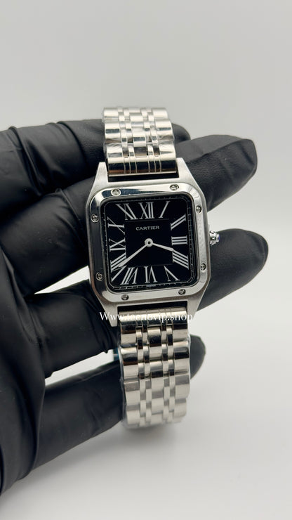 CARTIER SANTOS SILVER AND BLACK 34 (MUJER)