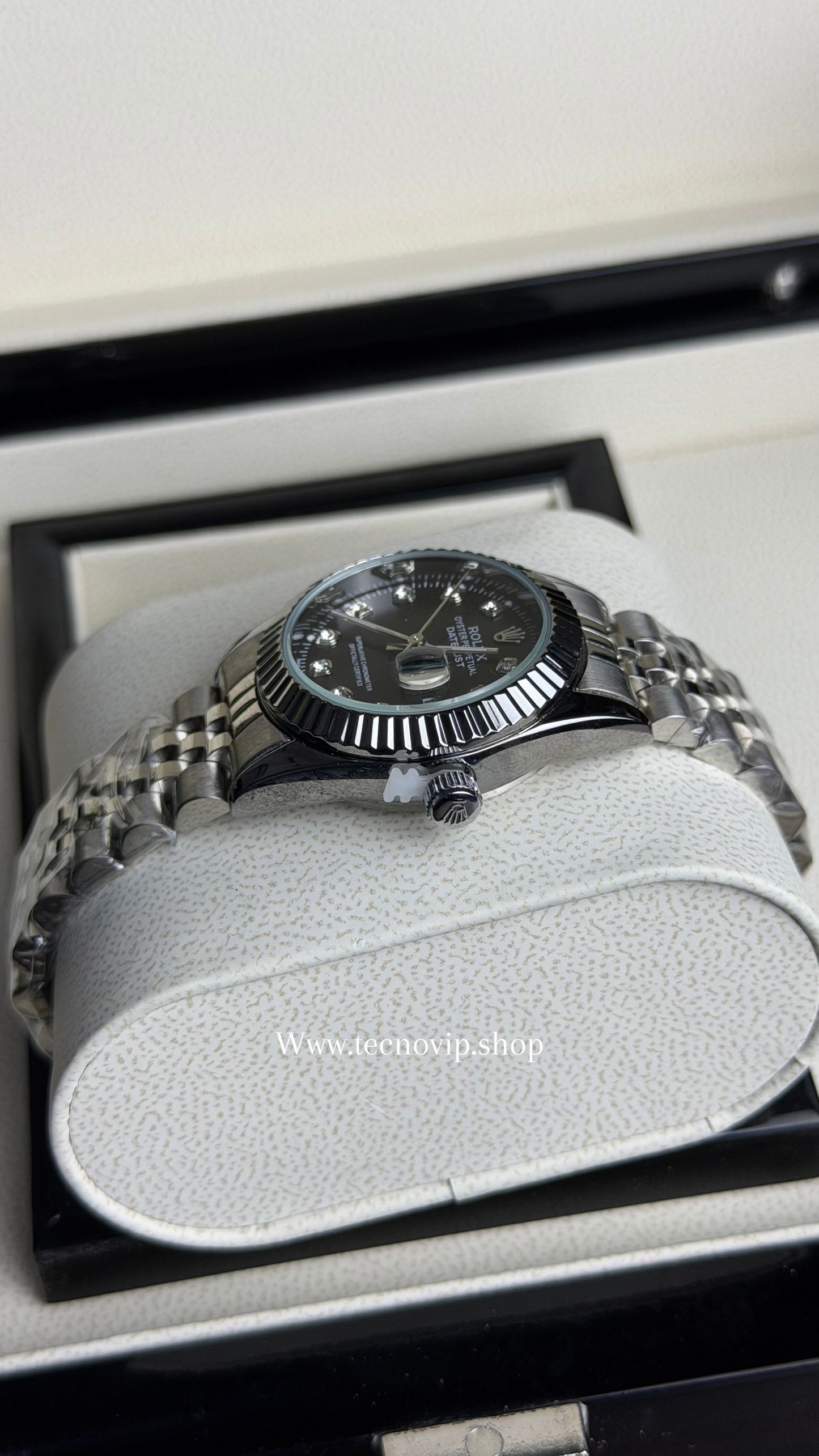 ROLEX PRESIDENCIAL SILVER AND BLACK  (MUJER)