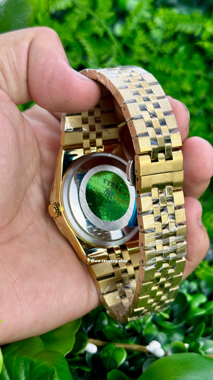 ROLEX LAND DWELLER GOLD AND BLUE SEMIAUTOMÁTICO