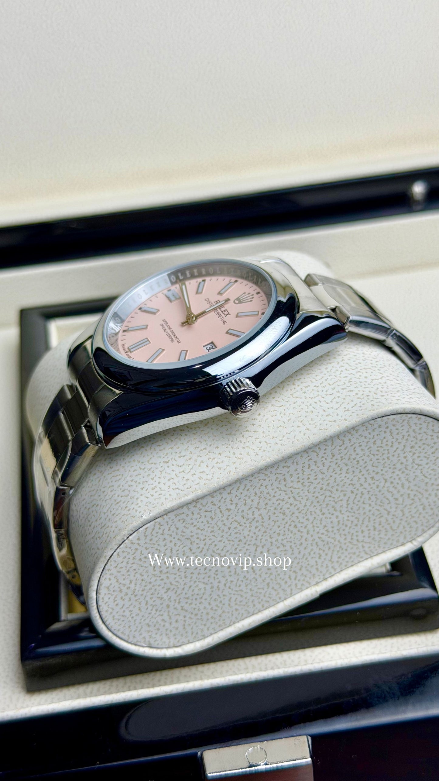 ROLEX OYTERPERPETUAL SILVER AND PINK SEMIAUTOMÁTICO