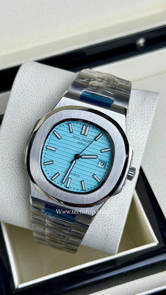 PATEK PHILLIPE NAUTILUS SILVER AND TIFFANY  AAA+ (OPCIÓN A FULL SET)
